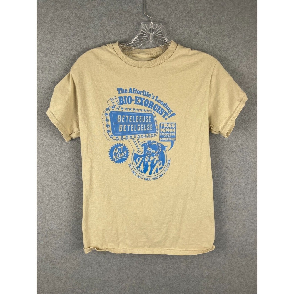 Beetlejuice Betelgeuse T‎ Shirt Men's S (EST) Yellow Horror Movie Tee 90's